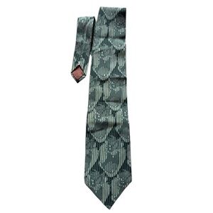 Taz Looney Tunes Novelty Tie Silk Handmade Green Striped L 57.5" W 4" VTG 1994